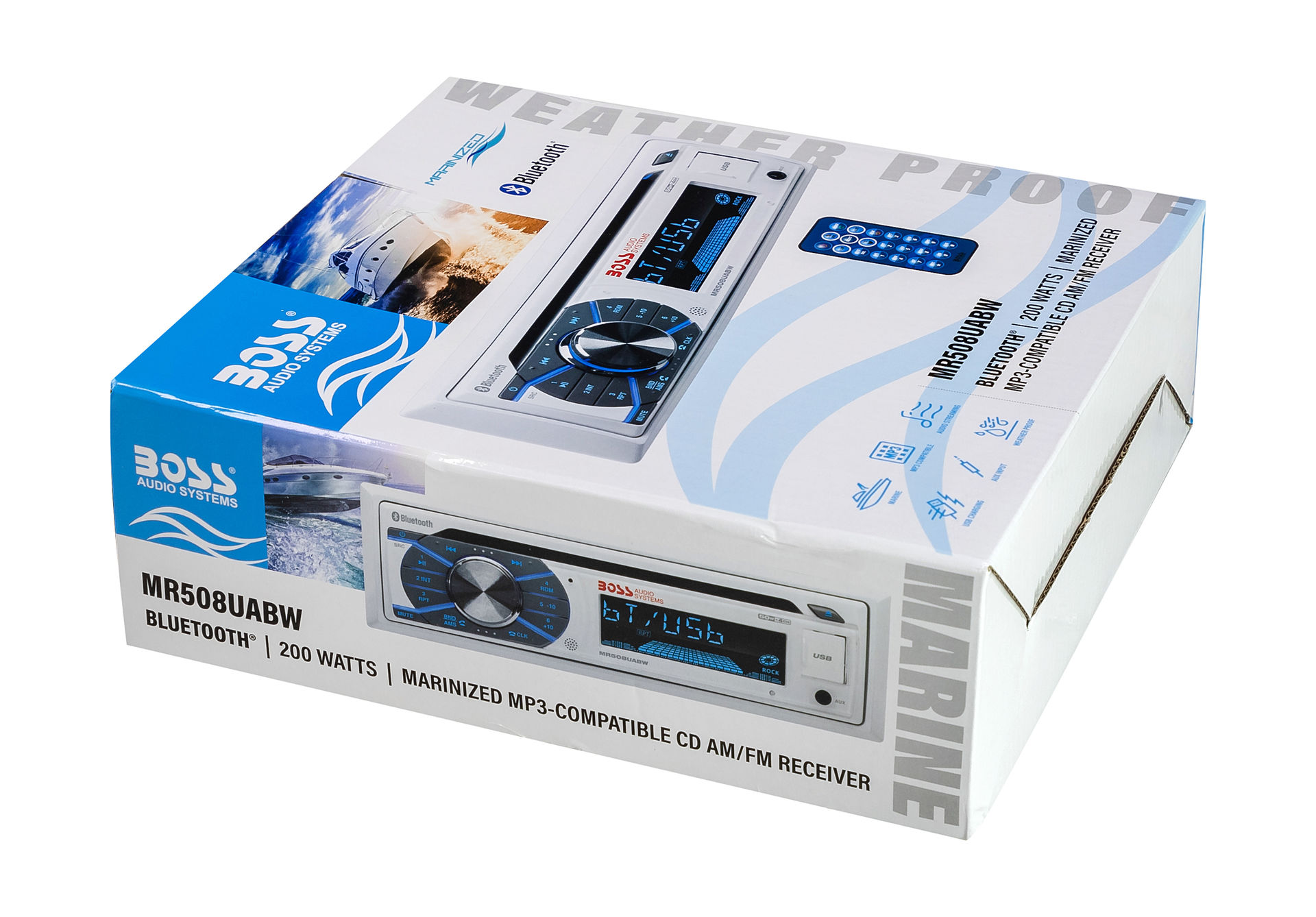 Купить Морская магнитола 1DIN BOSS MR508UABW Boss Audio 7ft.ru в интернет магазине Семь Футов