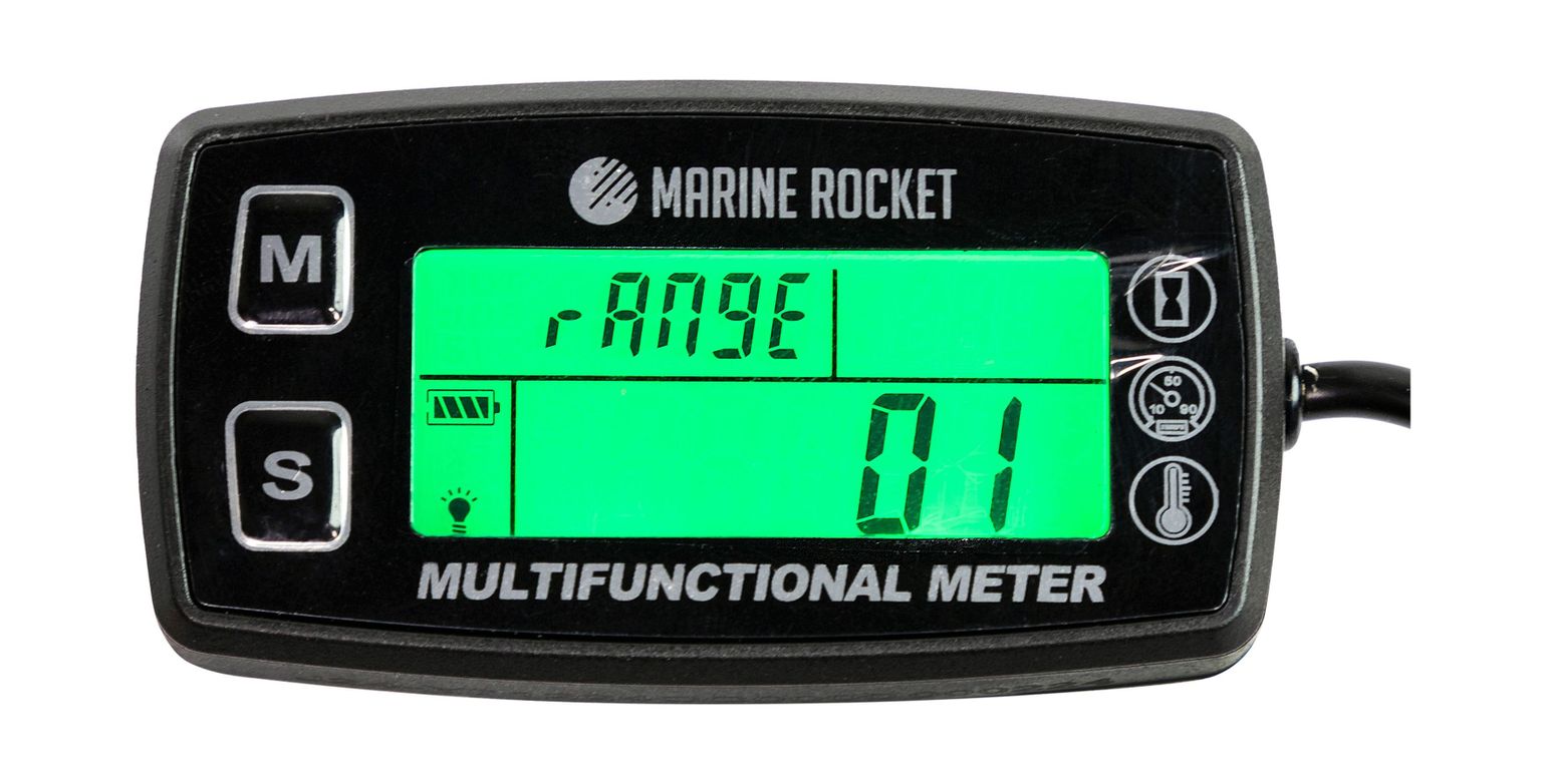 Купить Тахометр универсальный со счетчиком моточасов с подсветкой и сигнализаций температуры Marine Rocket THM501MR 7ft.ru в интернет магазине Семь Футов