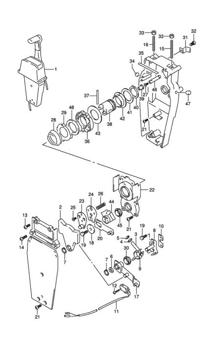 Купить Дистанционное управление Suzuki DF 25-250, постовое, 67200-93J13, Marine Rocket 6720093J13MR 7ft.ru в интернет магазине Семь Футов