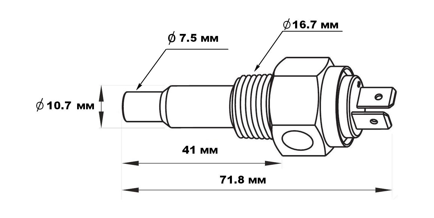 Купить Датчик температуры масла 50-150 гр., сигнализация 120 гр., резьба 3/8\"-18NPT, Marine Rocket OTSA001MR 7ft.ru в интернет магазине Семь Футов