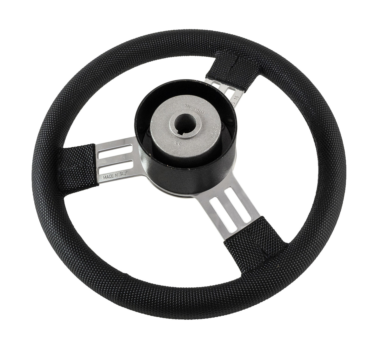 Купить Рулевое колесо PEGASO обод черный, спицы серебряные д. 300 мм Volanti Luisi VN13327-01 7ft.ru в интернет магазине Семь Футов
