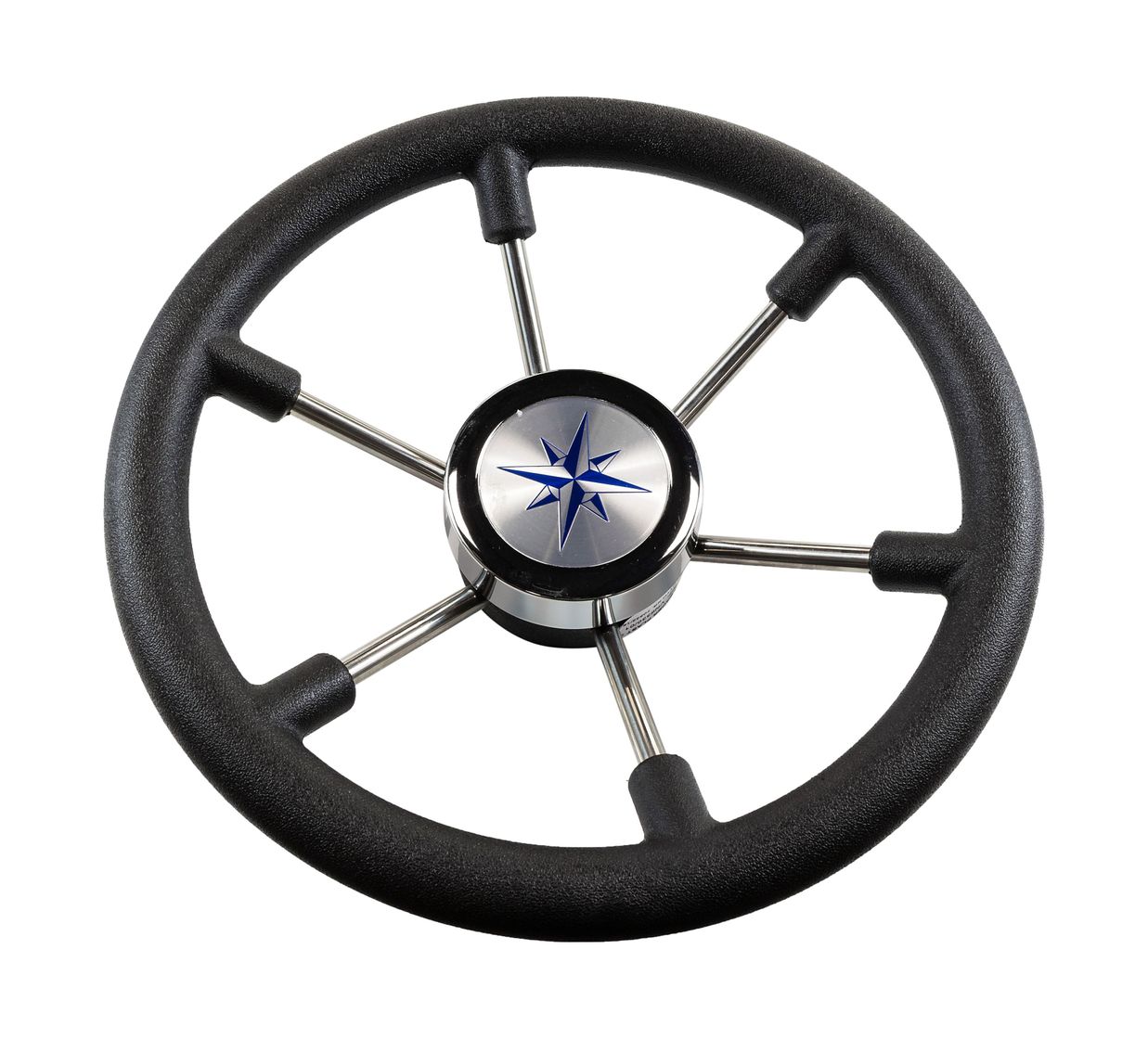 Купить Рулевое колесо LEADER PLAST черный обод серебряные спицы д. 330 мм (упаковка из 6 шт.) Volanti Luisi VN8330-01_pkg_6 7ft.ru в интернет магазине Семь Футов