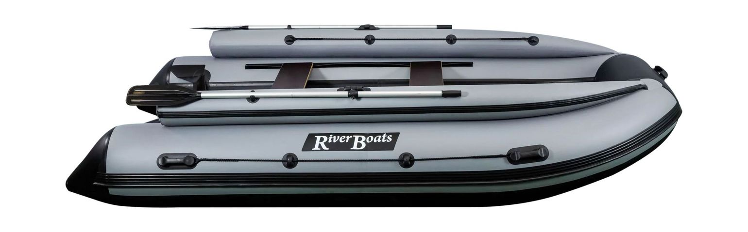 Купить Надувная лодка ПВХ, RiverBoats RB 410 НДНД, ф/б, черно-серый RB410NDFBBG 7ft.ru в интернет магазине Семь Футов