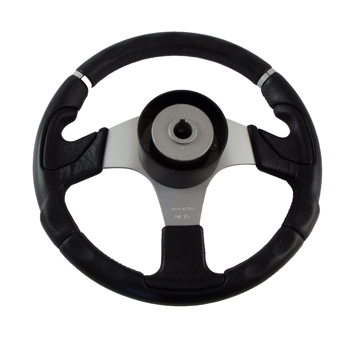 Купить Рулевое колесо NISIDA обод черный, спицы серебряные д. 320 мм Volanti Luisi VN13201 7ft.ru в интернет магазине Семь Футов