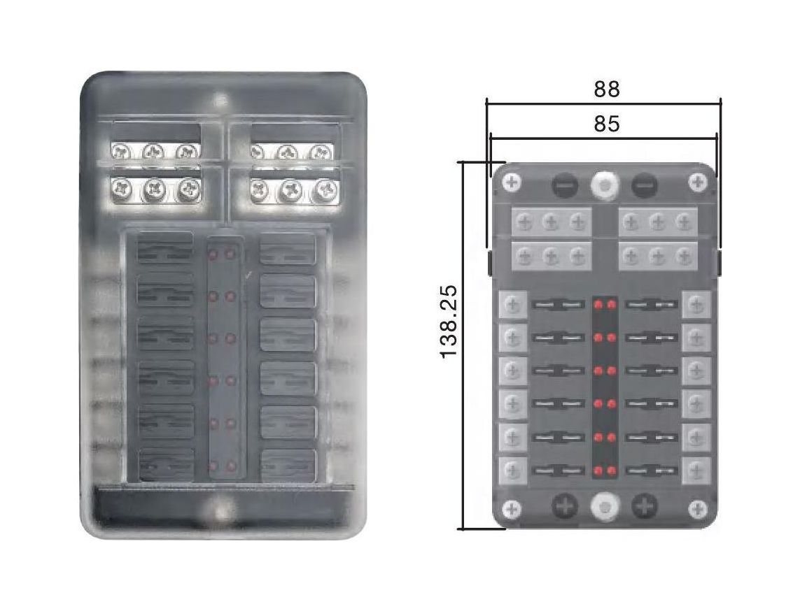 Купить Блок на 12 предохранителей, Marine Rocket 4620136032414 7ft.ru в интернет магазине Семь Футов