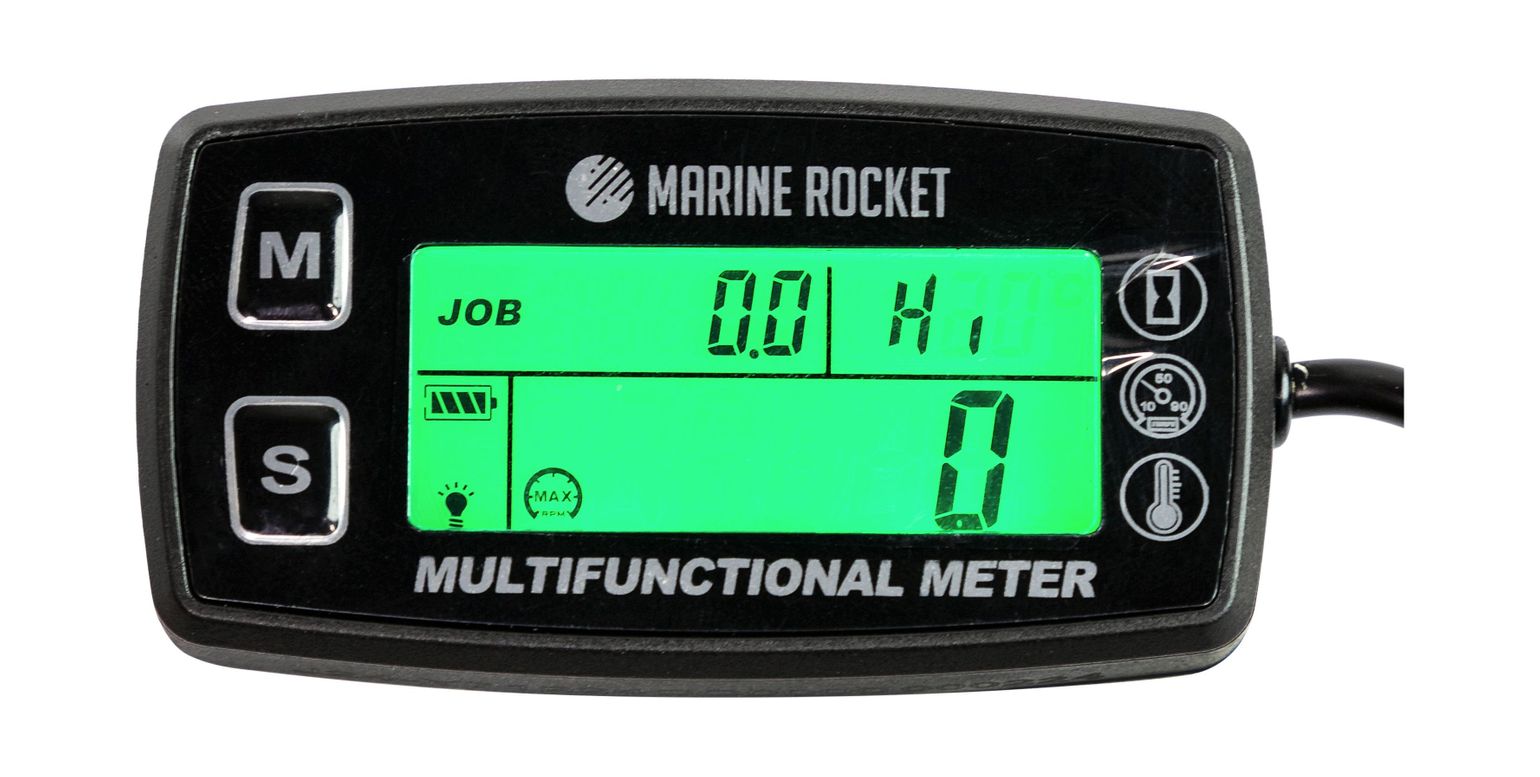 Купить Тахометр универсальный со счетчиком моточасов с подсветкой и сигнализаций температуры Marine Rocket THM501MR 7ft.ru в интернет магазине Семь Футов