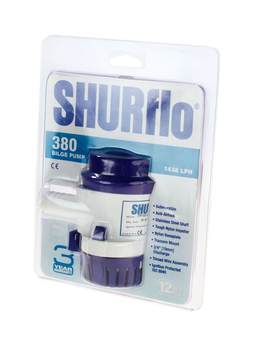 Купить Помпа осушительная Shurflo, 12 В, 380GPH (1438 л/час) (упаковка из 12 шт.) 35502010_pkg_12 7ft.ru в интернет магазине Семь Футов