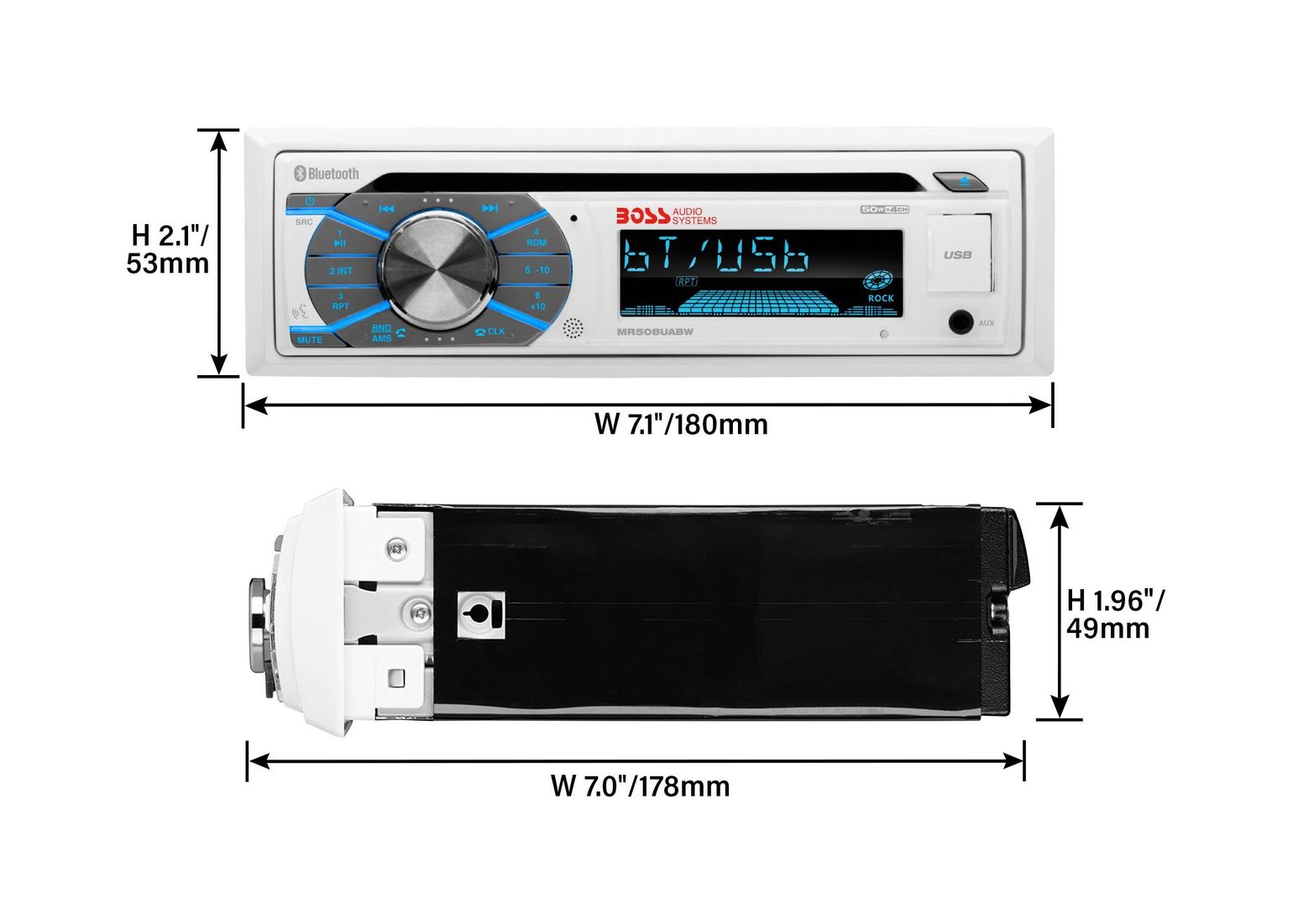 Купить Морская магнитола 1DIN BOSS MR508UABW Boss Audio 7ft.ru в интернет магазине Семь Футов