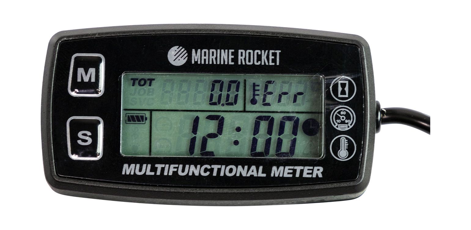 Купить Тахометр универсальный со счетчиком моточасов с подсветкой и сигнализаций температуры Marine Rocket THM501MR 7ft.ru в интернет магазине Семь Футов