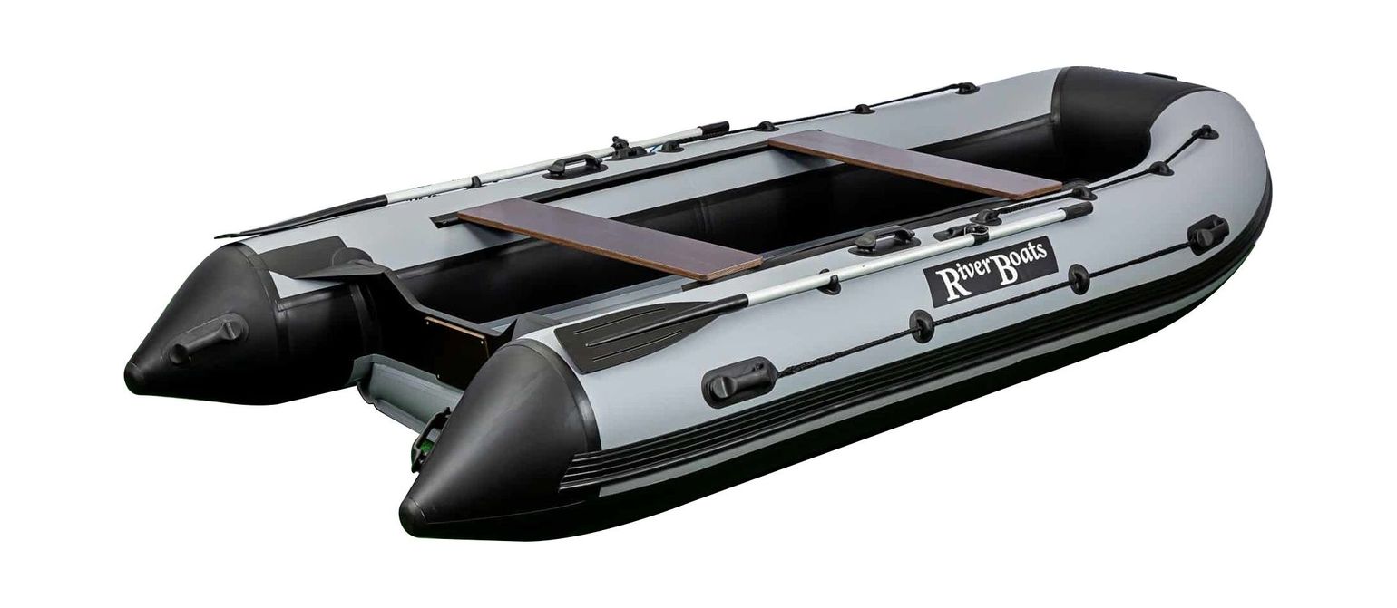 Купить Надувная лодка ПВХ, RiverBoats RB 390 НДНД, черно-серый RB390NDBG 7ft.ru в интернет магазине Семь Футов