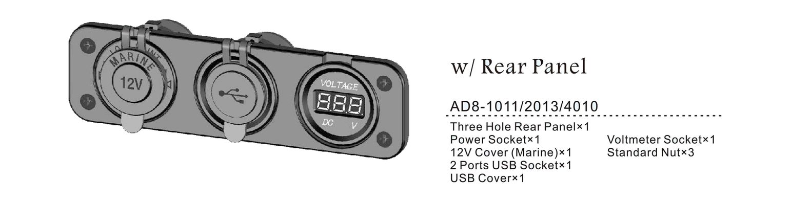 Купить Панель с USB-разъемом 5в 2.1А, прикуривателем и вольтметром AAA 4620136040327 7ft.ru в интернет магазине Семь Футов