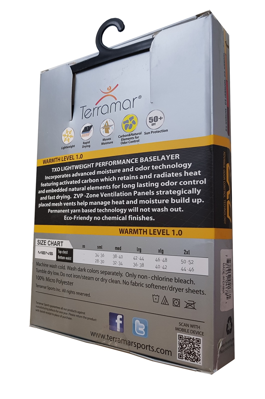 Купить Термобелье повседневное TXO M1 первого слоя (верх) (Размер Terramar M) W8299-003 Terramar 7ft.ru в интернет магазине Семь Футов