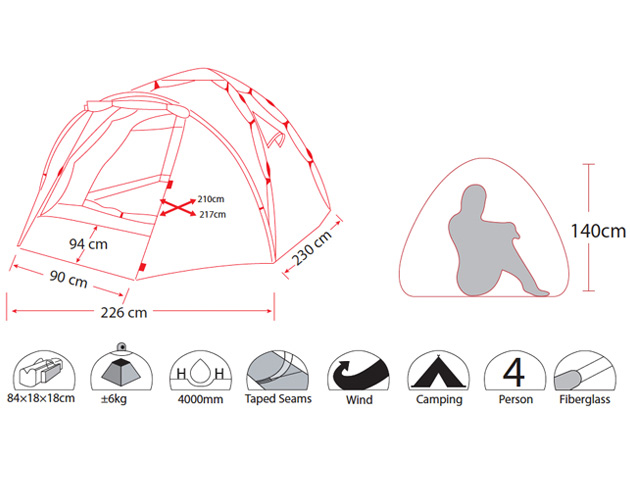 Купить Палатка автомат четырехместная Envision 4Lux E4Lux Envision Tents 7ft.ru в интернет магазине Семь Футов