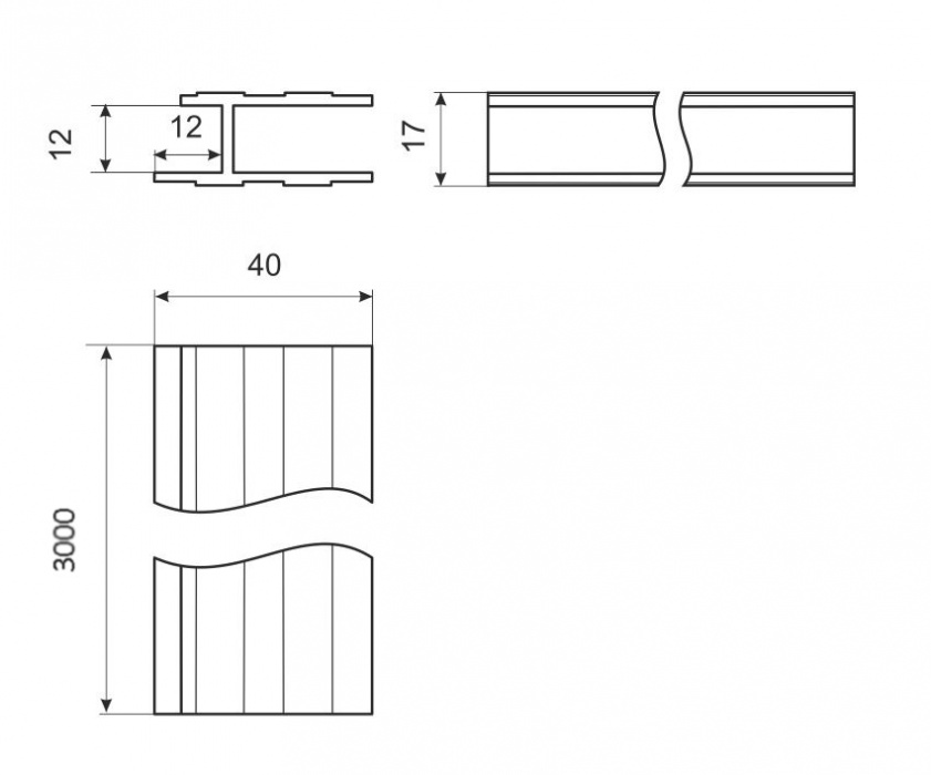 Купить Профиль замка для составного пайола H-типа 12 мм Profile-AL-H12 7ft.ru в интернет магазине Семь Футов