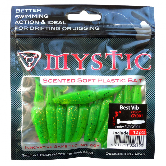 Купить Силиконовая приманка съедобная Best Vib (Цвет-Mystic резина GB020) BV8 Mystic Lures 7ft.ru в интернет магазине Семь Футов