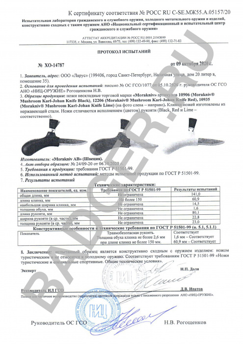 Купить Грибной нож Morakniv Mushroom Lime 10935 Mora of Sweden (Ножи) 7ft.ru в интернет магазине Семь Футов