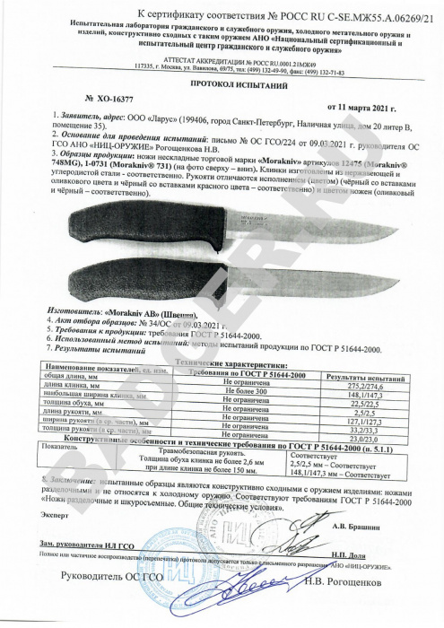 Купить Нож Morakniv 731 1-0731 Mora of Sweden (Ножи) 7ft.ru в интернет магазине Семь Футов