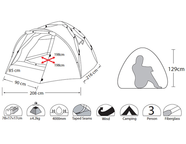 Купить Палатка автомат трехместная Envision 3 E3 Envision Tents 7ft.ru в интернет магазине Семь Футов