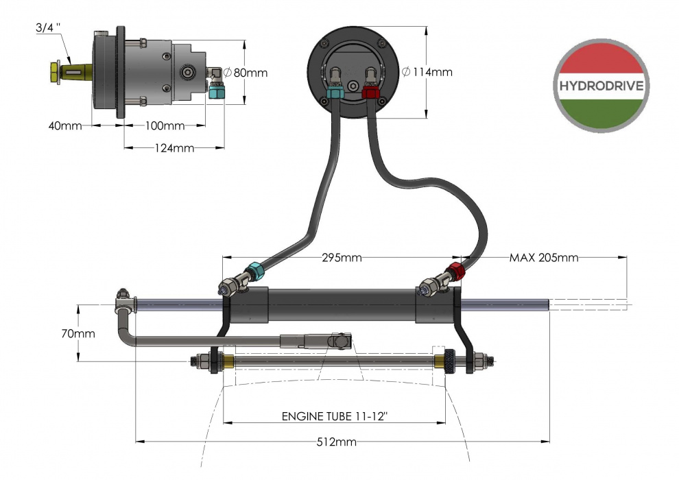 Купить Комплект гидравлической системы Hydrodrive MF115MRA для моторов до 120л.с. 7ft.ru в интернет магазине Семь Футов