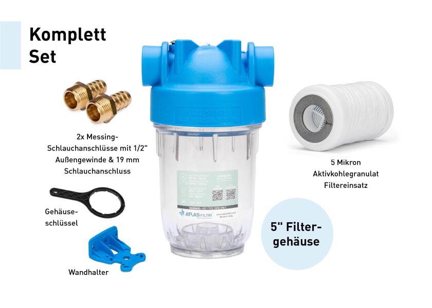Купить ATLAS Drinking Water Filter 300 l/h / 5" Single Housing / Activated Carbon Granulate Filter Cartridge / 5 Microns 32346-bvs 7ft.ru в интернет магазине Семь Футов