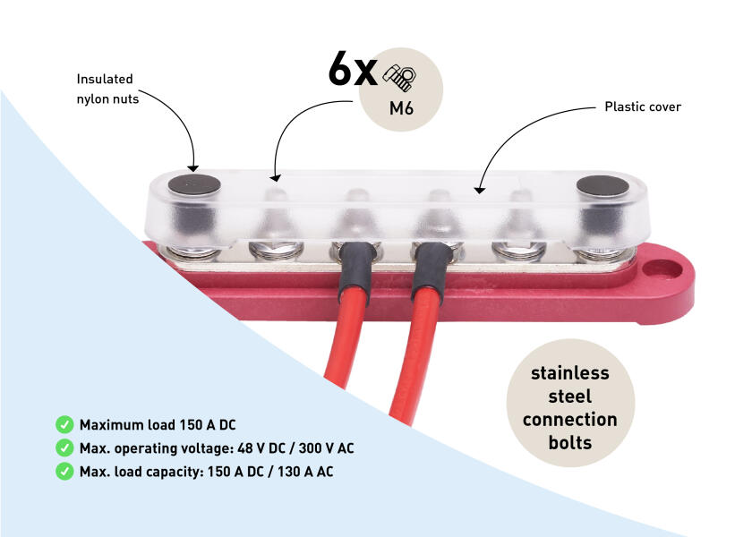 Купить SEATEC Busbar with Housing / 6x M6 / red 29734-bvs 7ft.ru в интернет магазине Семь Футов