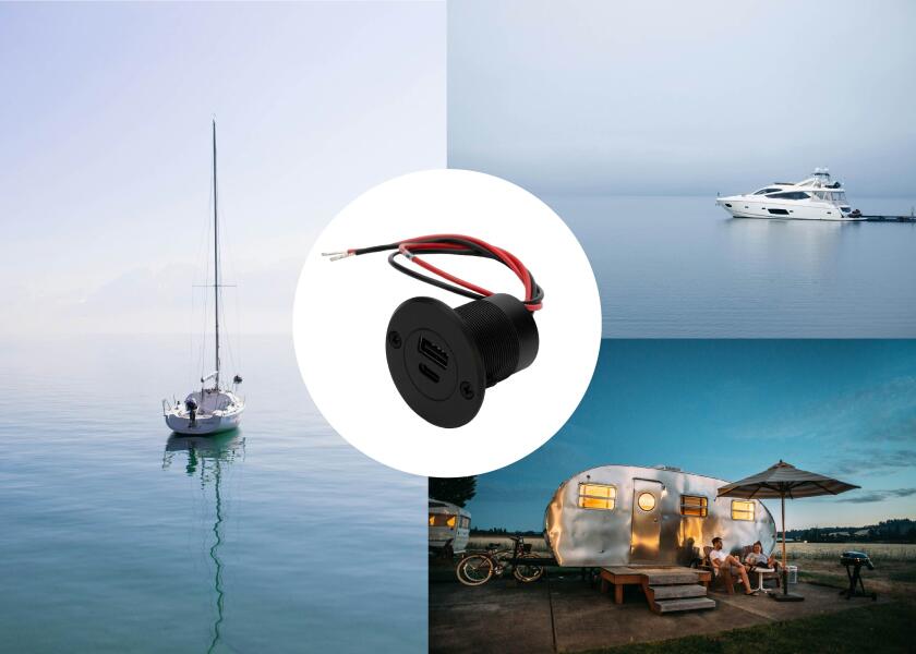 Купить SEATEC Двойная розетка USB питания USB-C/A с монтажной пластиной / IP65 / из алюминия 7ft.ru в интернет магазине Семь Футов