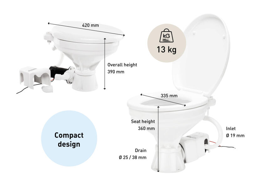 Купить OCEAN TECHNOLOGIES Electric Marine Toilet EVOLUTION / 12 V / standard size / seawater pump / soft close 76893-bvs 7ft.ru в интернет магазине Семь Футов