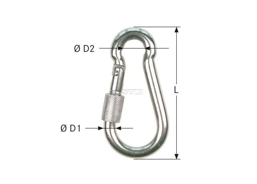Купить Карабин с замком / Длина: 80 мм 58370-bvs 7ft.ru в интернет магазине Семь Футов