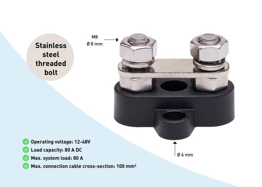 Купить SEATEC Busbar 2x M8 / black 29732-bvs 7ft.ru в интернет магазине Семь Футов