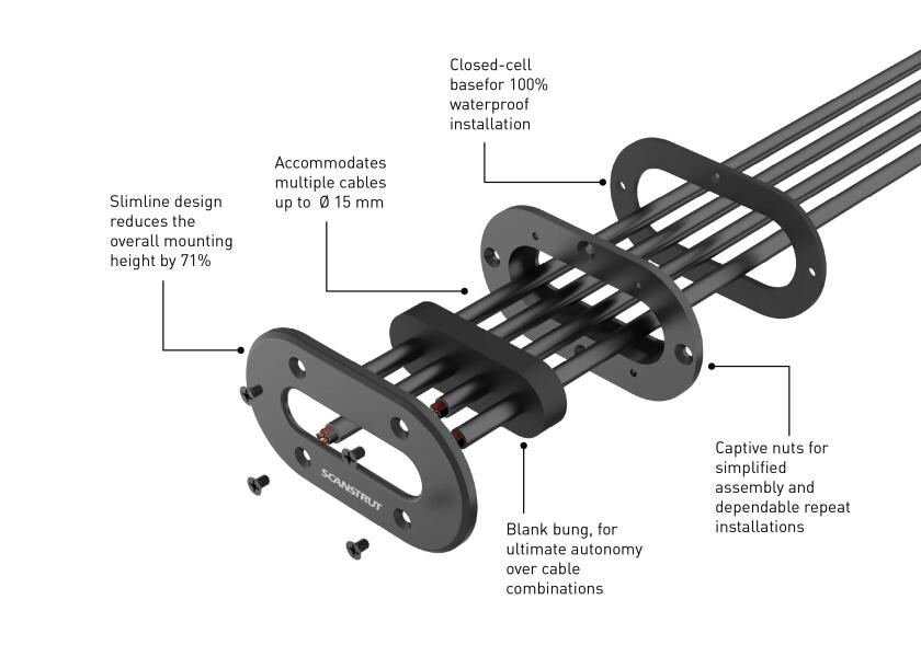Купить Сальник кабельный Scanstrut DS-LP-MULTI-BLK 15мм 114х63х7мм для кабелей до 15мм класс защиты IP68 анодированный алюминий AISI 316 черного цветарованный алюминий черного цвета 7ft.ru в интернет магазине Семь Футов