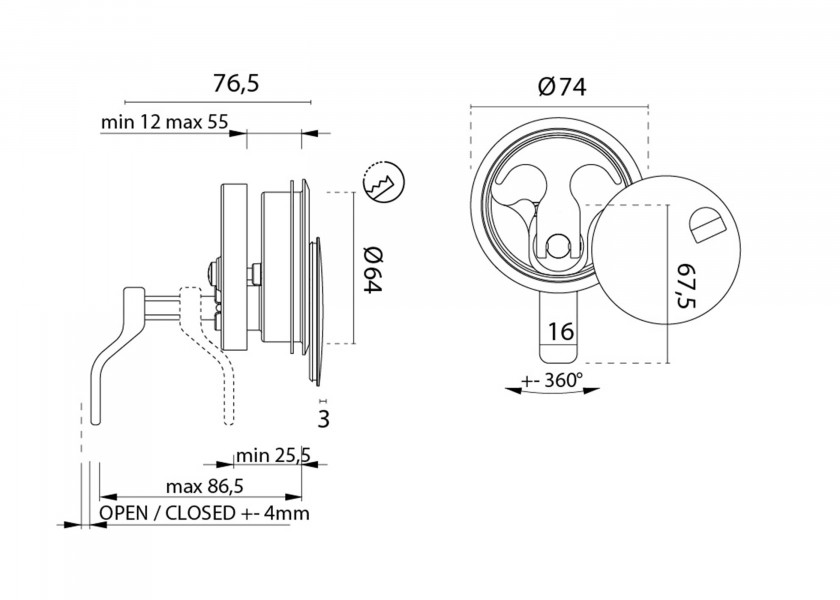 Купить Поднимите и поверните заподлицо защелку с крышкой 24306-bvs 7ft.ru в интернет магазине Семь Футов