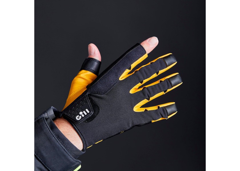 Купить Перчатки спортивные Gill Pro 7453 размер XXL с открытыми указательным и большим пальцами чёрные из нейлона/полиуретана/Dura-Grip 7ft.ru в интернет магазине Семь Футов