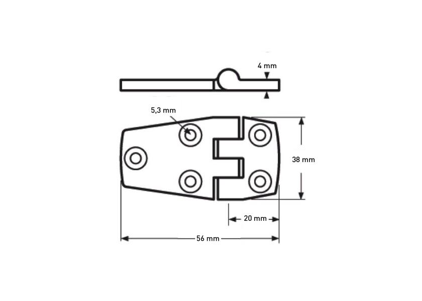 Купить Петля из нержавеющей стали / матовый черный / комплект из 2 шт. / Длина: 56 мм 7ft.ru в интернет магазине Семь Футов
