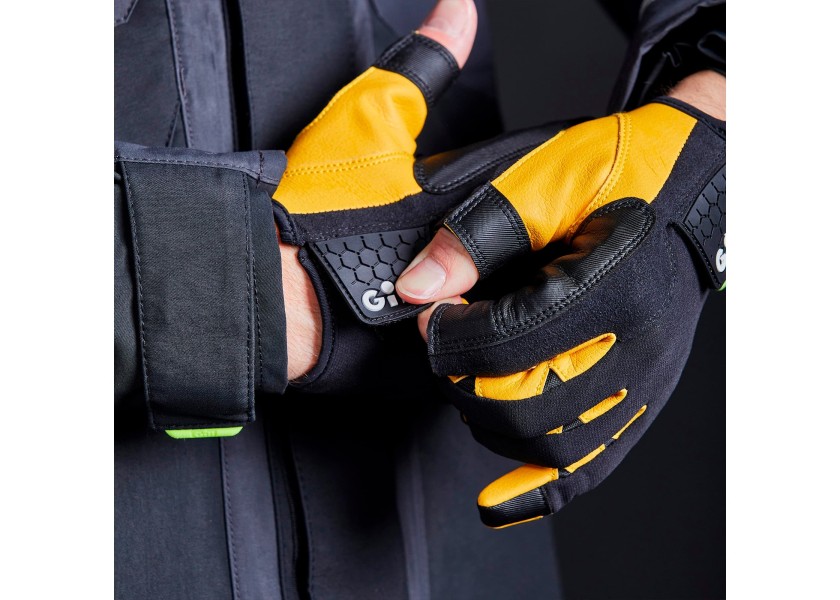 Купить Перчатки спортивные Gill Pro 7453 размер XXL с открытыми указательным и большим пальцами чёрные из нейлона/полиуретана/Dura-Grip 7ft.ru в интернет магазине Семь Футов