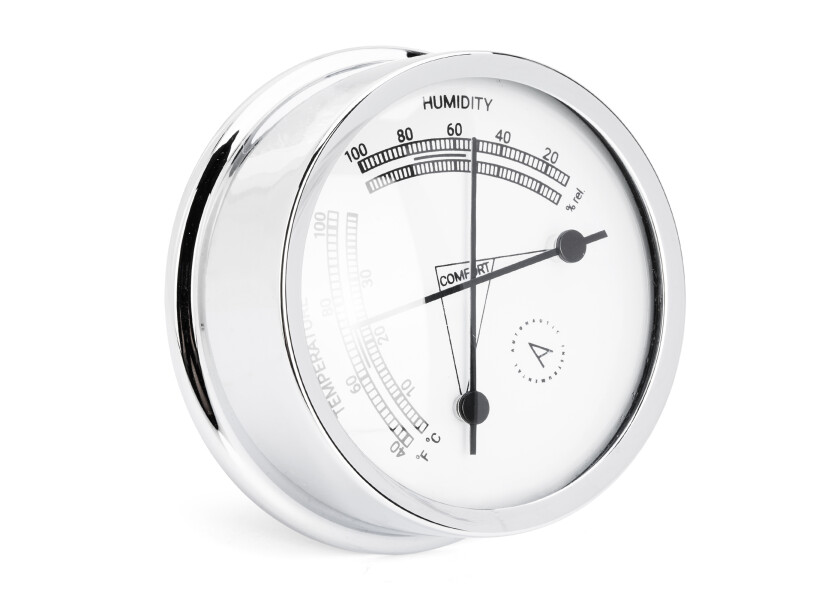 Купить Термогигрометр Autonautic instrumental Atlantic95 TH95C 95x35мм из хромированной латуни 7ft.ru в интернет магазине Семь Футов