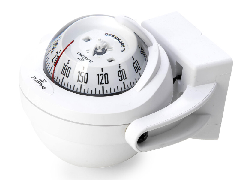 Купить Компас Plastimo Offshore 75 63866 12/24В для судна 5-8м c белой конической картушкой Ø70мм в белом корпусе Ø100мм на кронштейне 7ft.ru в интернет магазине Семь Футов
