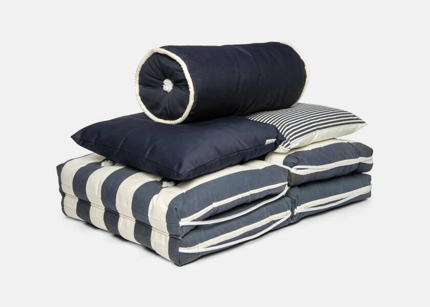 Купить Kapok Double Cushion / navy blue / wide stripes 57358-bvs 7ft.ru в интернет магазине Семь Футов