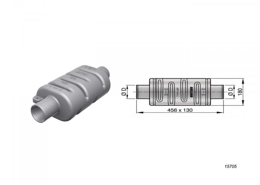 Купить Глушитель Vetus DEMPMP45 368x108x158ммм для шланга Ø45мм пластиковый 7ft.ru в интернет магазине Семь Футов
