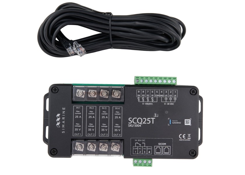 Купить Цифровой шунтирующий модуль Simarine SCQ25T S004 6-35В 4x25A с кабелем 5м 7ft.ru в интернет магазине Семь Футов