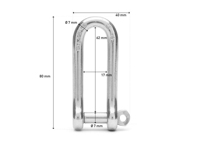 Купить WICHARD self-locking Stainless Steel long Shackle 18002-bvs 7ft.ru в интернет магазине Семь Футов
