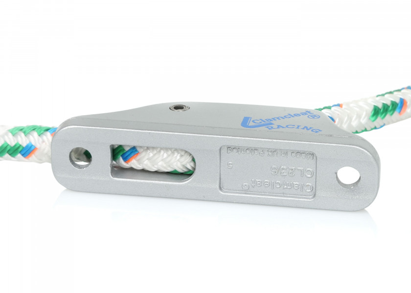 Купить Стопор щелевой с направляющим роликом Clamcleat Racing Junior CL236 82x18x25мм из алюминия для тросов Ø3-6мм, Osculati 56.236.00 7ft.ru в интернет магазине Семь Футов