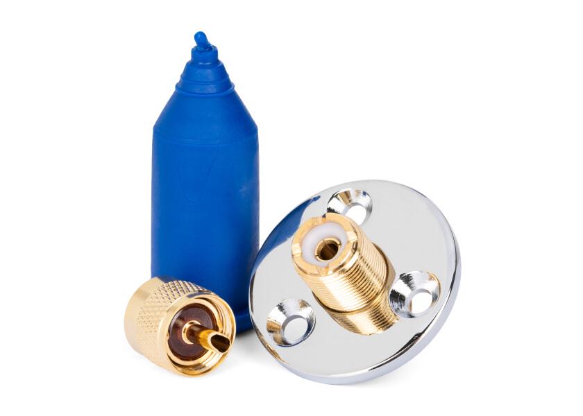 Купить Палубный проходной антенный разъем Glomex RA105 для коаксиальных кабелей на хромированной опоре 7ft.ru в интернет магазине Семь Футов