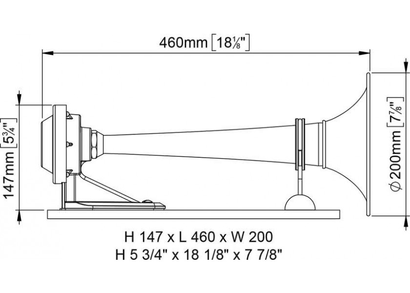 Купить Горн туманный электропневматический Marco PW2 15000013 24В с компрессором для судов 12-20м 7ft.ru в интернет магазине Семь Футов