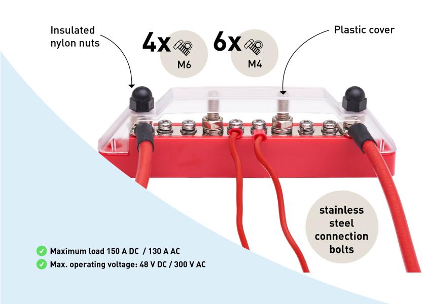 Купить SEATEC Busbar with Housing / 4x M6 / 6x M4 / red 29738-bvs 7ft.ru в интернет магазине Семь Футов