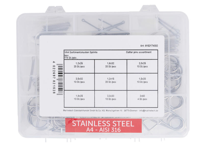 Купить V4A Cotter Pin Set / 114-piece 30847-bvs 7ft.ru в интернет магазине Семь Футов