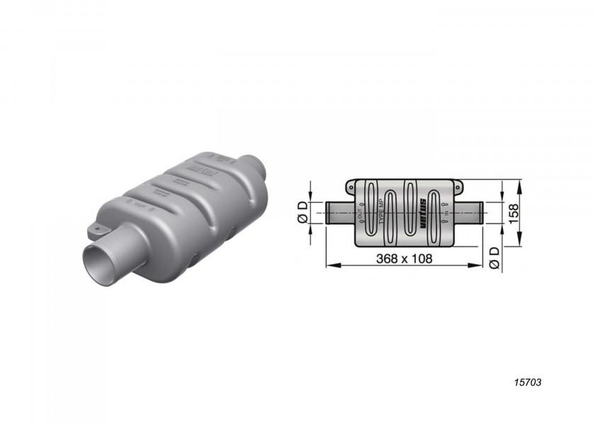 Купить Глушитель Vetus DEMPMP45 368x108x158ммм для шланга Ø45мм пластиковый 7ft.ru в интернет магазине Семь Футов