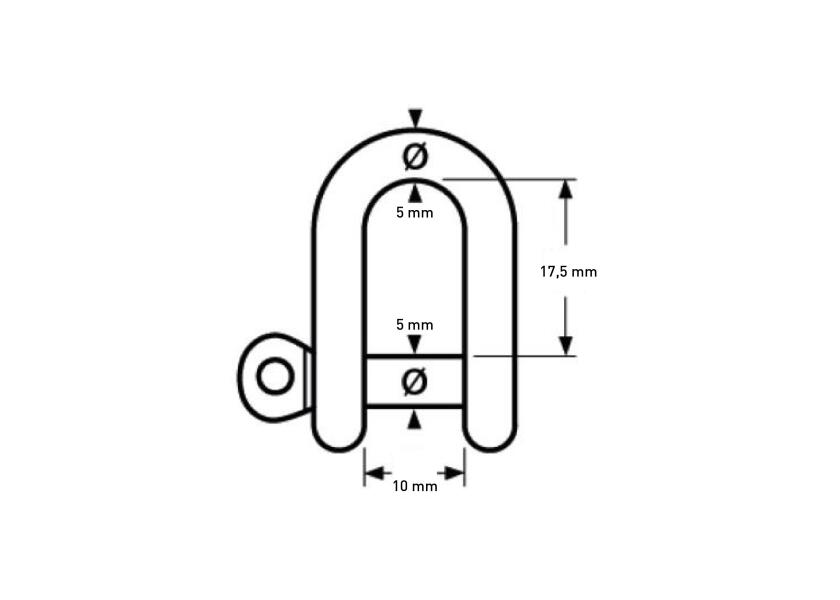 Купить Round Shackle / straight / stainless steel / matt black 56257-bvs 7ft.ru в интернет магазине Семь Футов