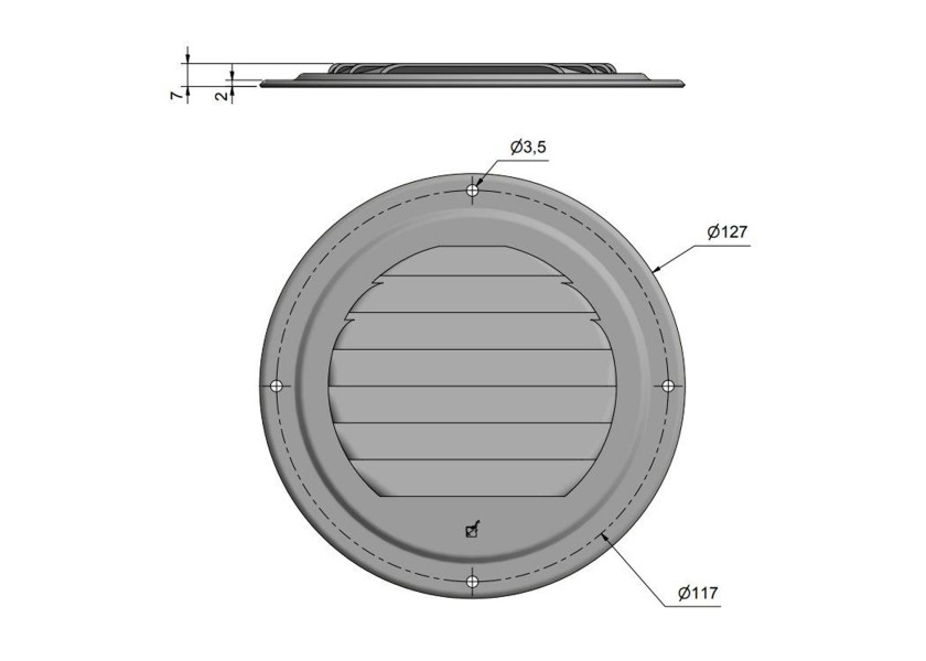Купить Решетка вентиляционная Roca 481435 Ø125мм без сетки из полированной латуни 7ft.ru в интернет магазине Семь Футов