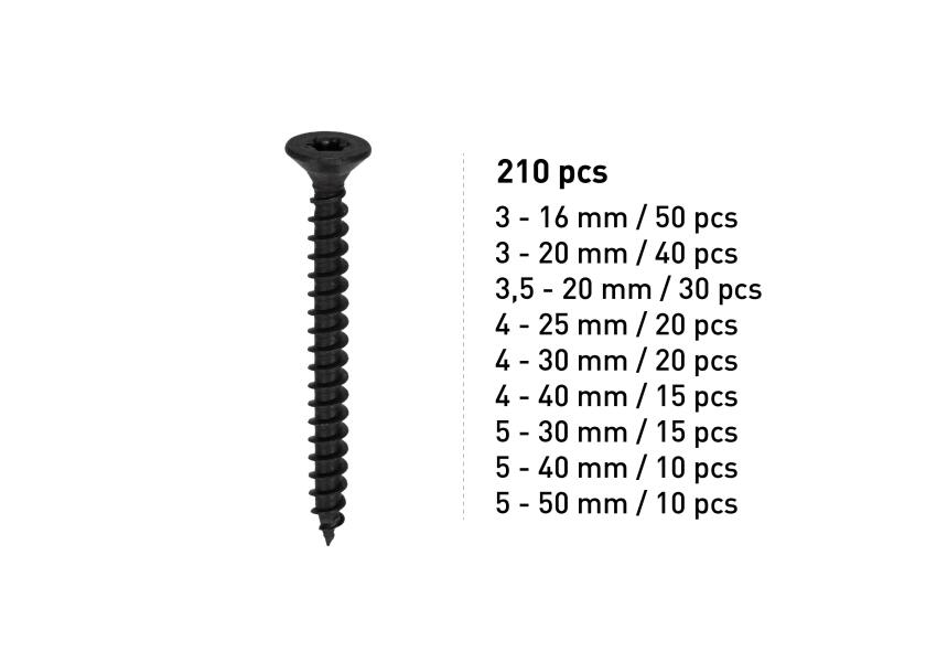 Купить V4A Screw Set / chipboard screws / DIN9047 / countersunk head / 210-piece 32067-bvs 7ft.ru в интернет магазине Семь Футов