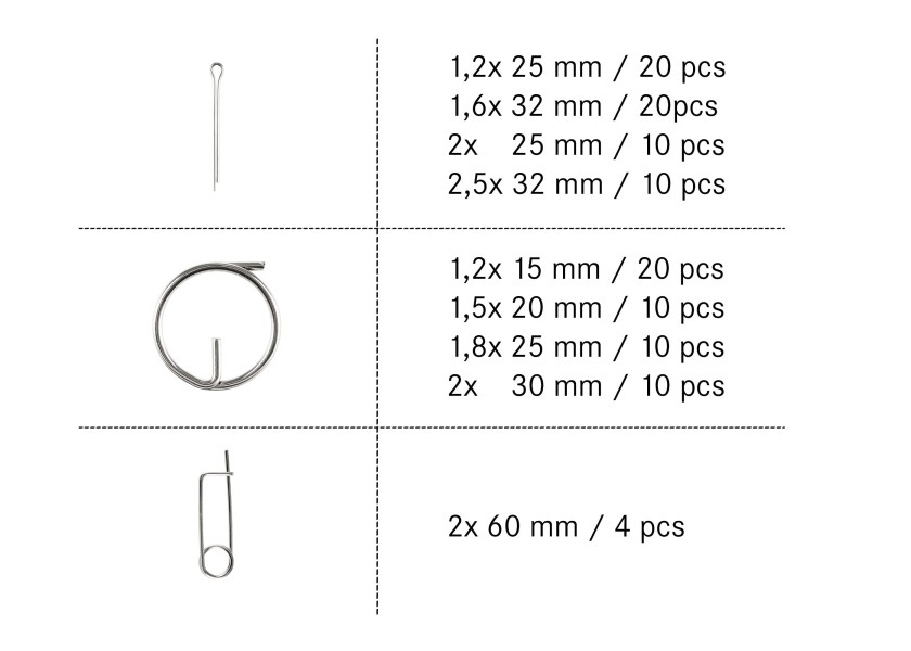 Купить V4A Cotter Pin Set / 114-piece 30847-bvs 7ft.ru в интернет магазине Семь Футов